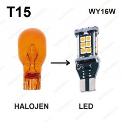 T15 TURUNCU LED OTO SİNYAL AMPULÜ WY16W 