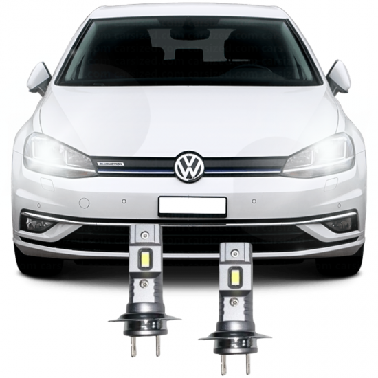 VW YENİ GOLF 7,5 LED XENON H7 KISA FAR OTO AMPUL SETİ Mini Led 2'li Set