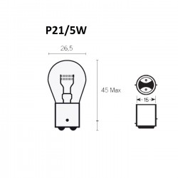 P21/5W NATUREL CAM ÇİFT DUY TURUNCU AMPUL FLSP21/5W