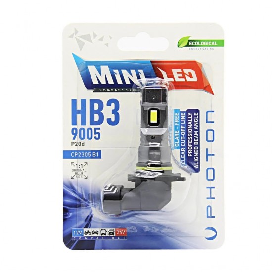 HB3 9005 Mini Led Oto Ampul Photon 2li Set