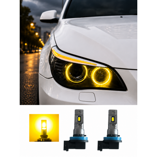 BMW ANGEL EYES SARI H8 LED AMPUL E90LCI E60LCI  E92 E87 X1 X5 X6