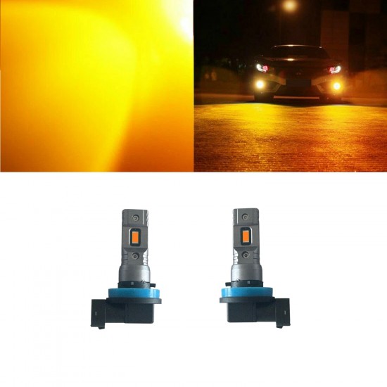 H8 H9 H11 H16 Mini Led Oto Ampul Turuncu Amber Photon 2li Set