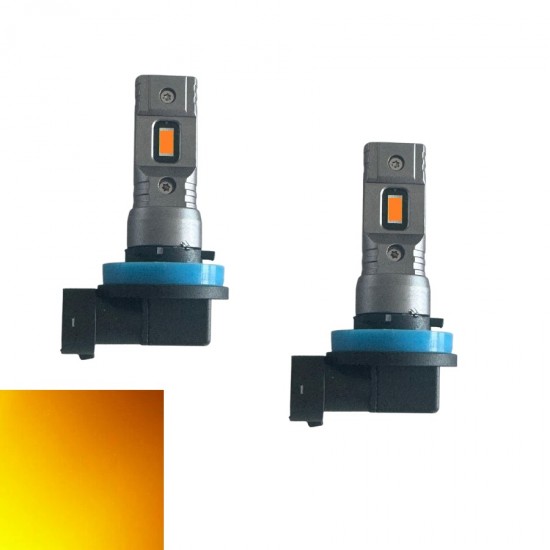 H8 H9 H11 H16 Mini Led Oto Ampul Turuncu Amber Photon 2li Set