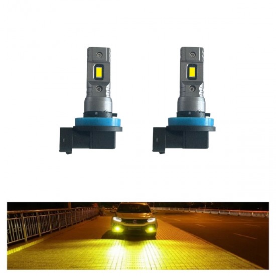 H8 H9 H11 H16 Mini Led Oto Ampul Limon Sarısı Photon 2li Set