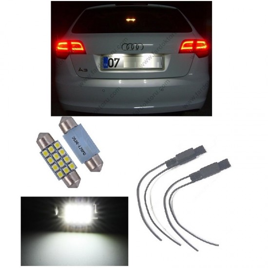 AUDİ A3 (2003-2012) LED PLAKA AYDINLATMA AMPUL SETİ 39mm Sofit