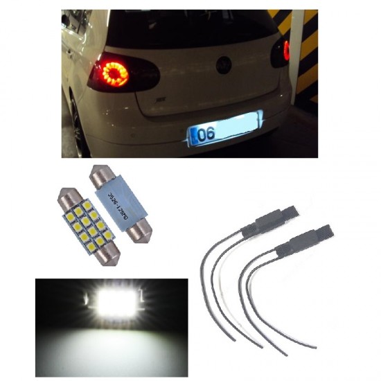 VW GOLF 5 BEYAZ LED PLAKA LAMBASI AMPUL SETİ Sofit