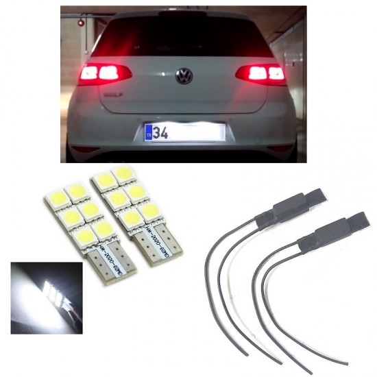 VW GOLF 7 BEYAZ LED PLAKA LAMBASI AMPUL SETİ T10