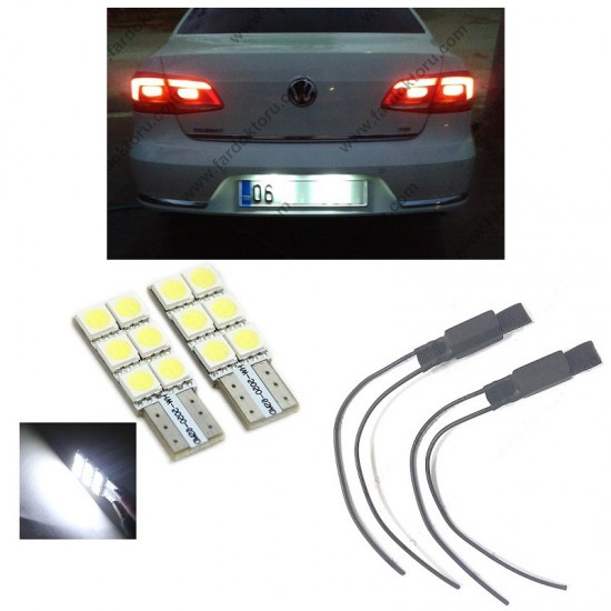 VW PASSAT B7 BEYAZ LED PLAKA LAMBASI AMPUL SETİ T10